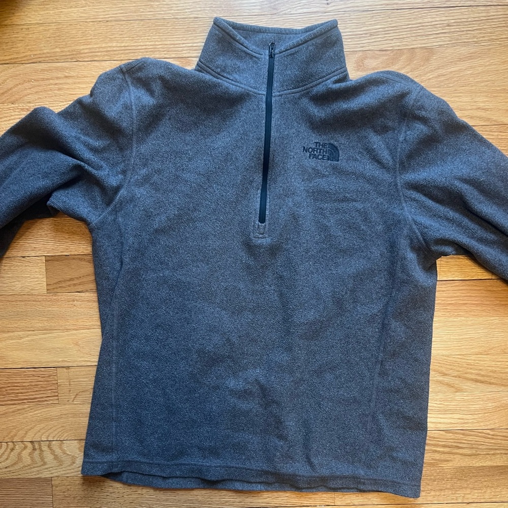 Charcoal Gray North Face Quarter Zip Fleece Sweatshirt